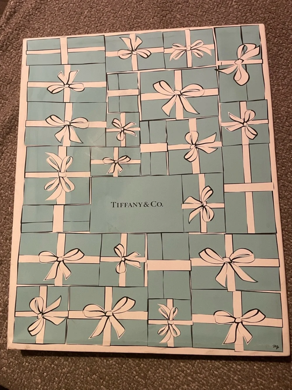 Tiffany & Co. Blue and White Gift Pattern  Canvas Print